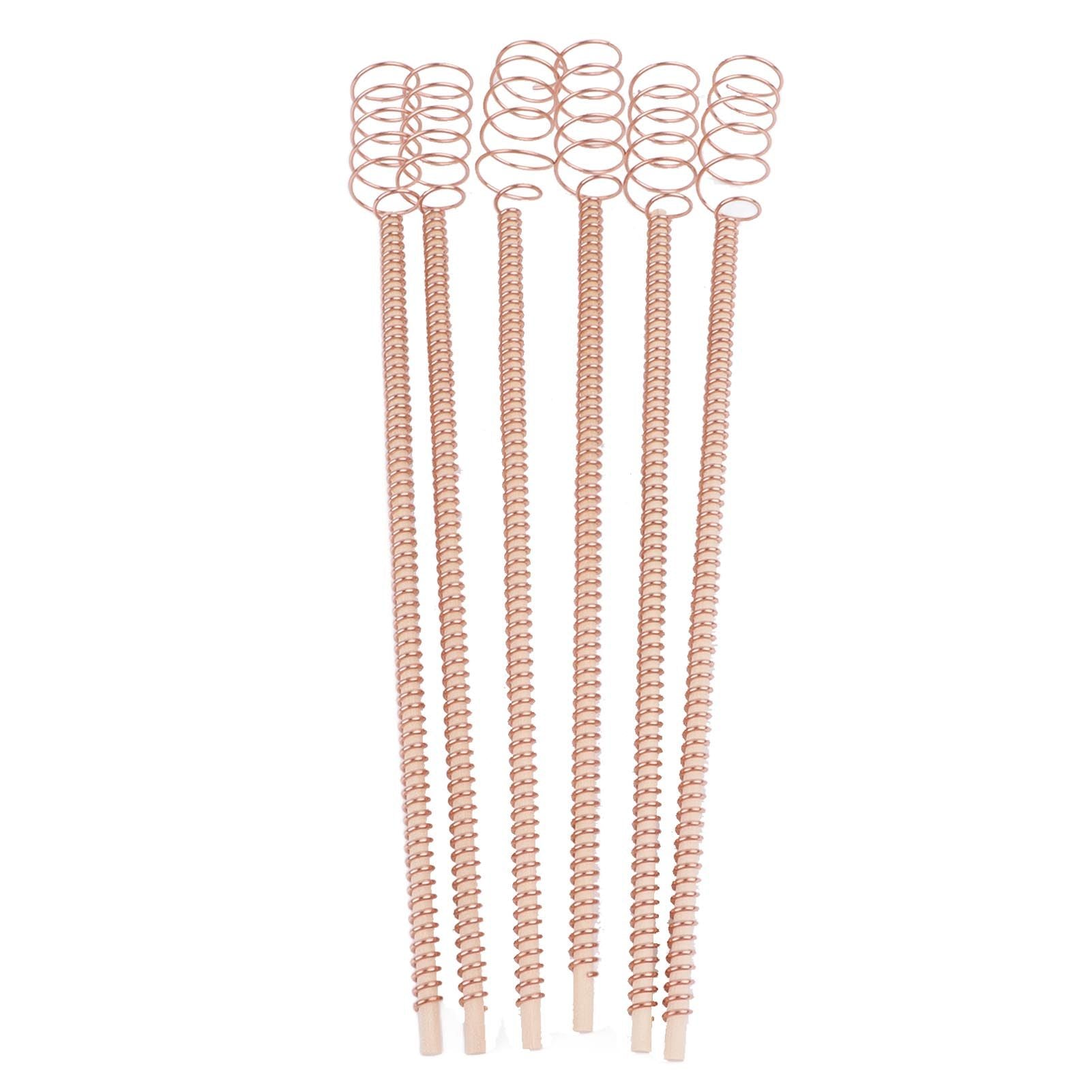 6PCS Electroculture Plant Stakes 12 Inch Natural Wood Stake Wrapped with Pure Copper Coil Gardening Antennas for Growing Garden Plants Vegetables