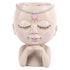 Face Flower Pot Head Planter Pot Succulent Planter Cute Resin Cactus Planter with Closed Eyes Indoor Outdoor Use