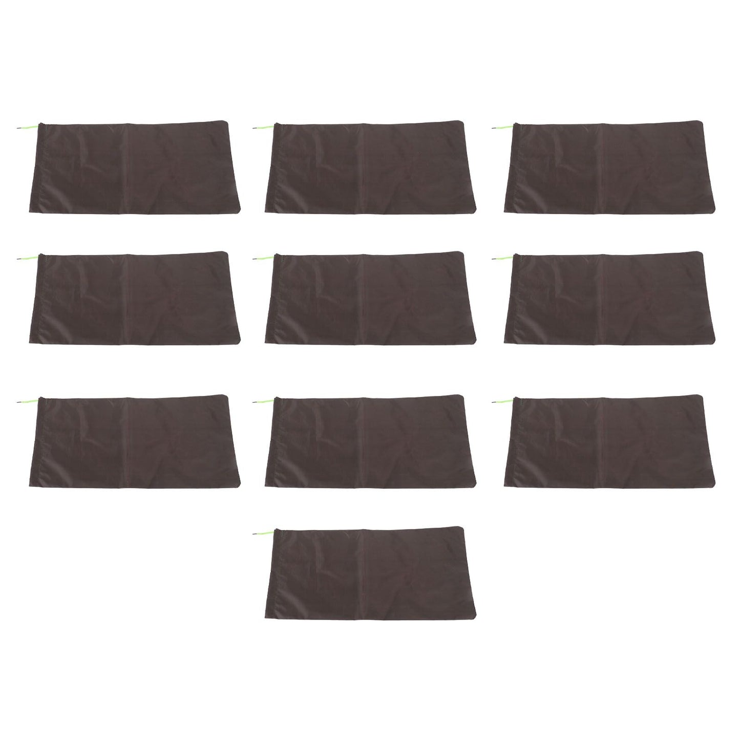 10PCS Sandless Sand Bags Drawstring Flood Water Barriers Polyester 9.8x19.7in Dam Bag for Basement Garage Anti Flood Coffee