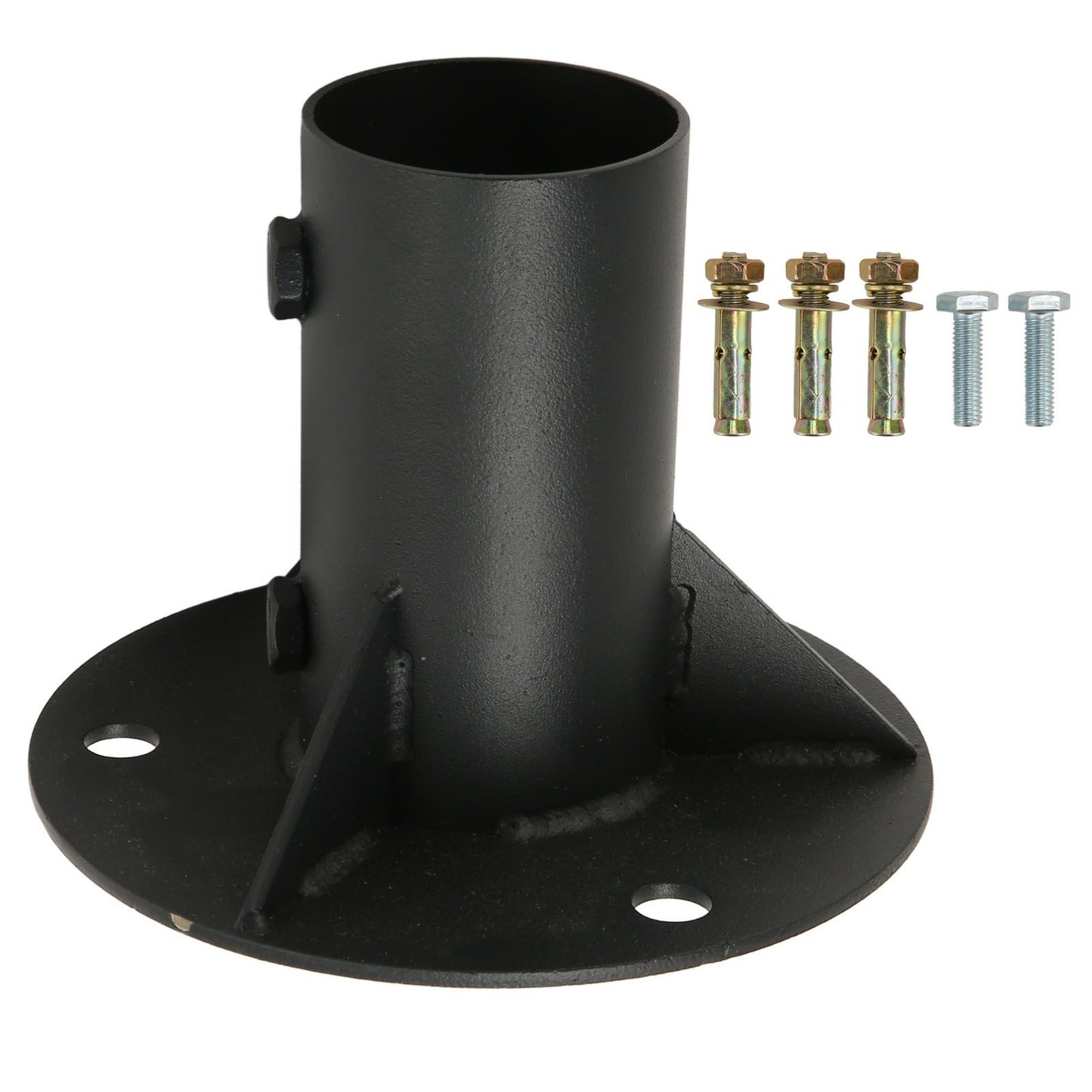 Chain Link Fence Pole Floor Flange Base Flange Heavy Solid Fence Post Concrete Mount for Holding Fence Mailbox Flag Round Posts 52mm / 2.0in