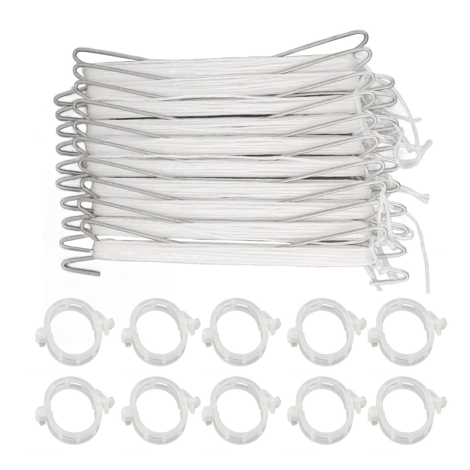 10PCS Tomato Support Hooks with Twine Plant Climbing Clips Stainless Steel Easy Use Garden Hooks for Cucumber Cherry Vegetable