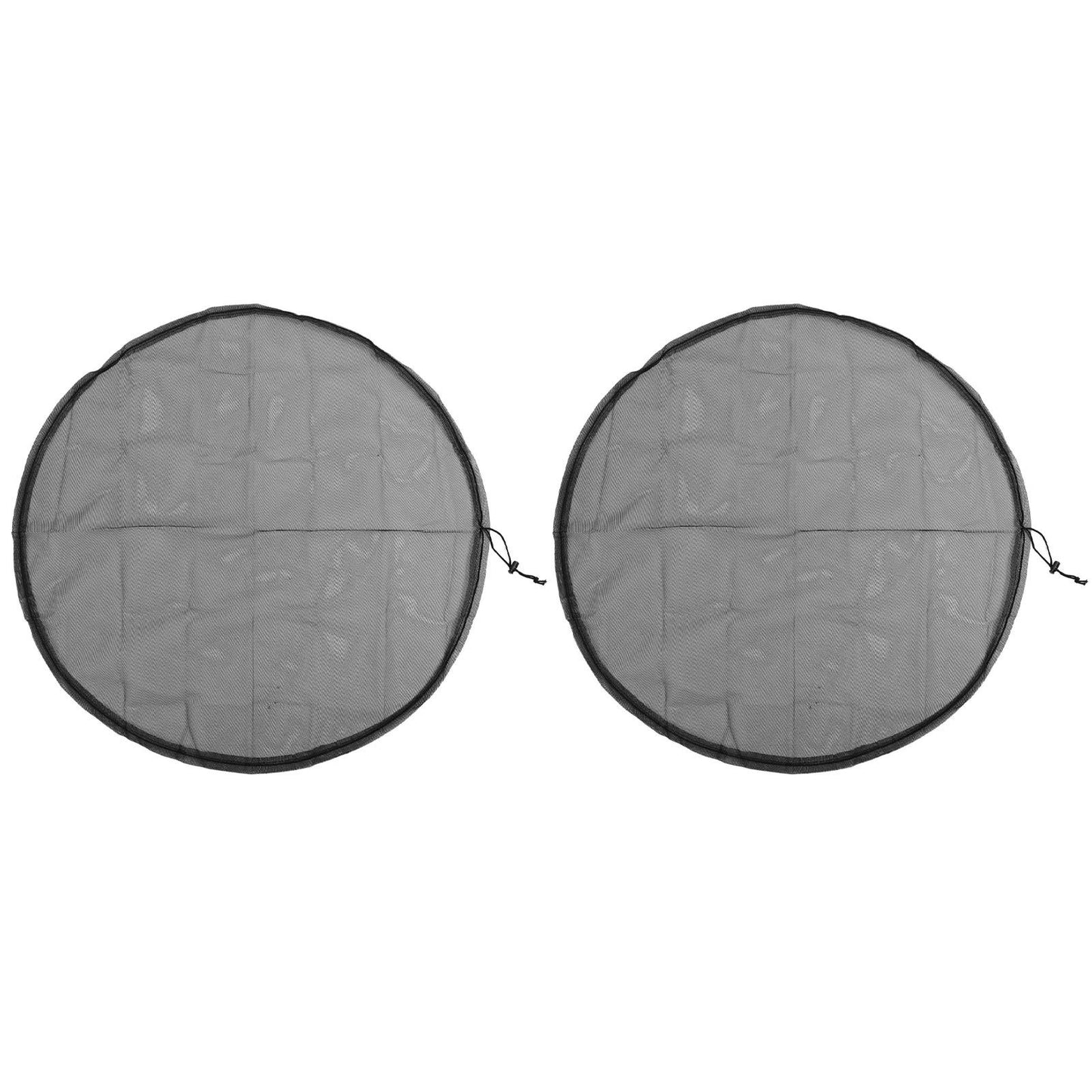2PCS Water Collection Mesh Cover Black Netting Screen Drawstring 37in Prevents Bugs Tank Protector for Rain Buckets Garden