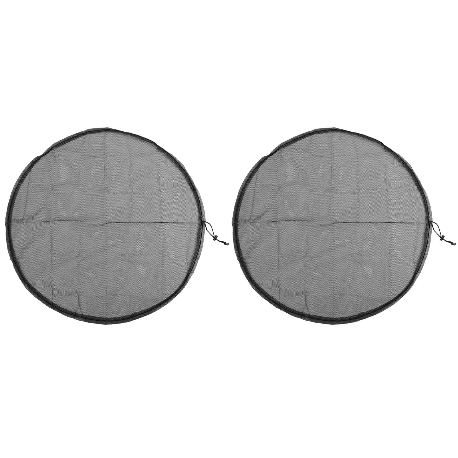 2PCS Water Collection Mesh Cover Black Netting Screen Drawstring 37in Prevents Bugs Tank Protector for Rain Buckets Garden