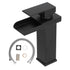 G1/2 Cold Hot Mixer Water Tap Black Faucet with Long Handle for Bathroom Hotel Homestay