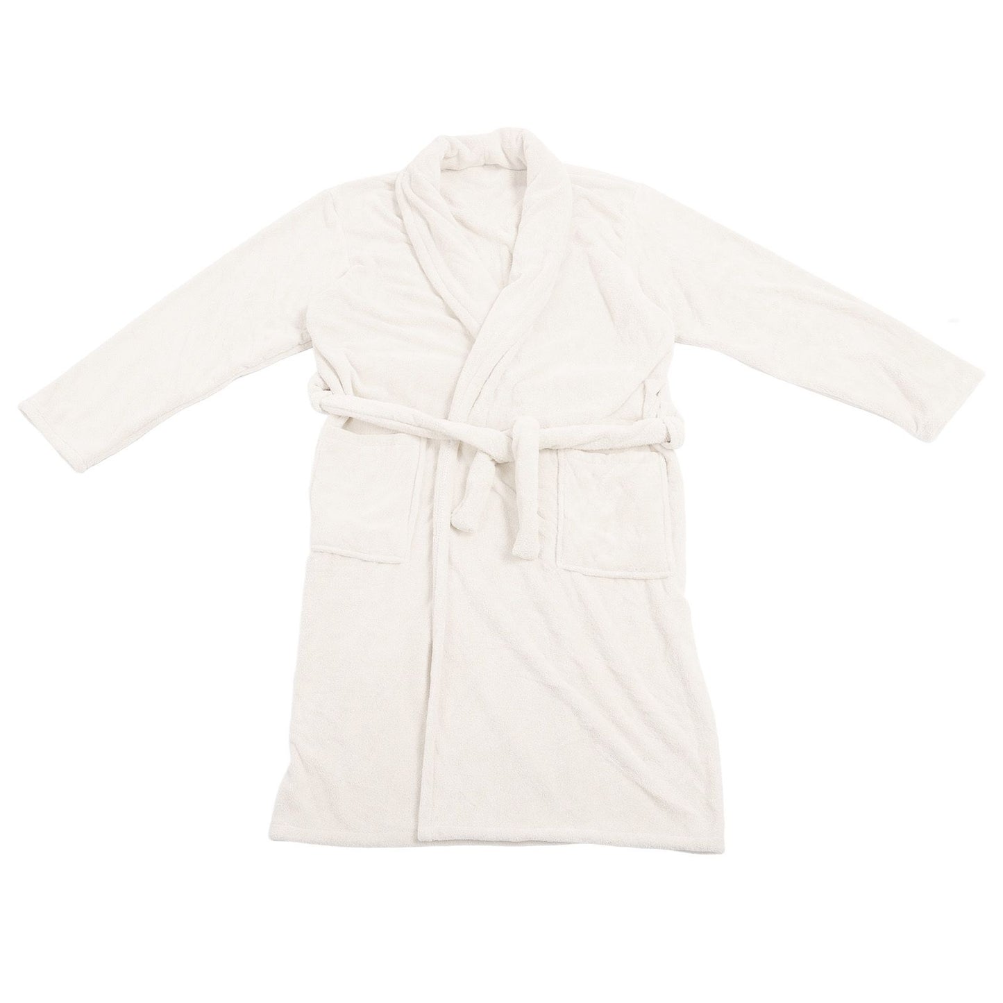 Bathrobe Coral Velvet Thicken Soft Water Absorbent Warm Belt Design Couple Bathrobe for Home Hotel Milky White