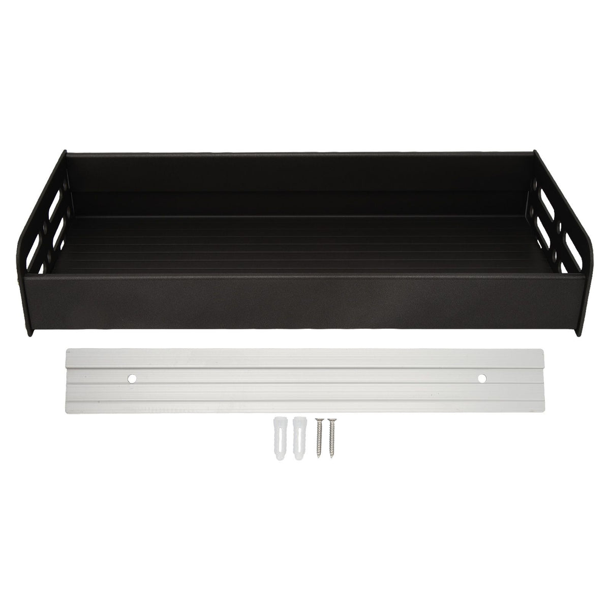 Floating Shelves Space Aluminum Wall Mounted Decorative Storage Shelf for Kitchen Bathroom Living Room Bedroom Black