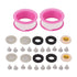 2 Set Silicone Shower Head Nozzles with Rubber Gasket Screen Flow Restrictor PTFE Tape Kit