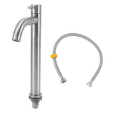 Single Cold Water Kitchen Faucet Stainless Steel Single Hole Bathroom Faucet for Home Apartment Tall Bent