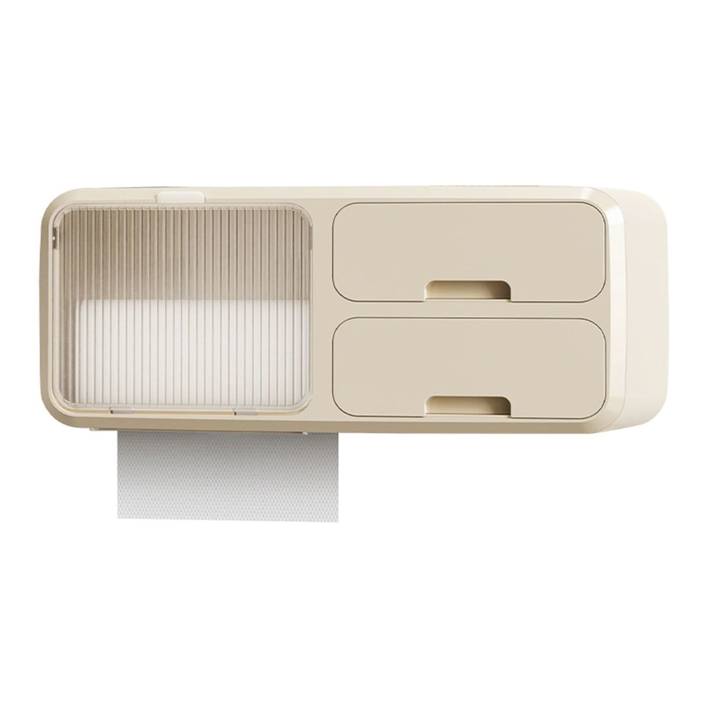Drill Free Bathroom Tissue Storage Box Waterproof Bathroom Toilet Paper Holder Wall Mounted Toilet Paper Organizer Beige