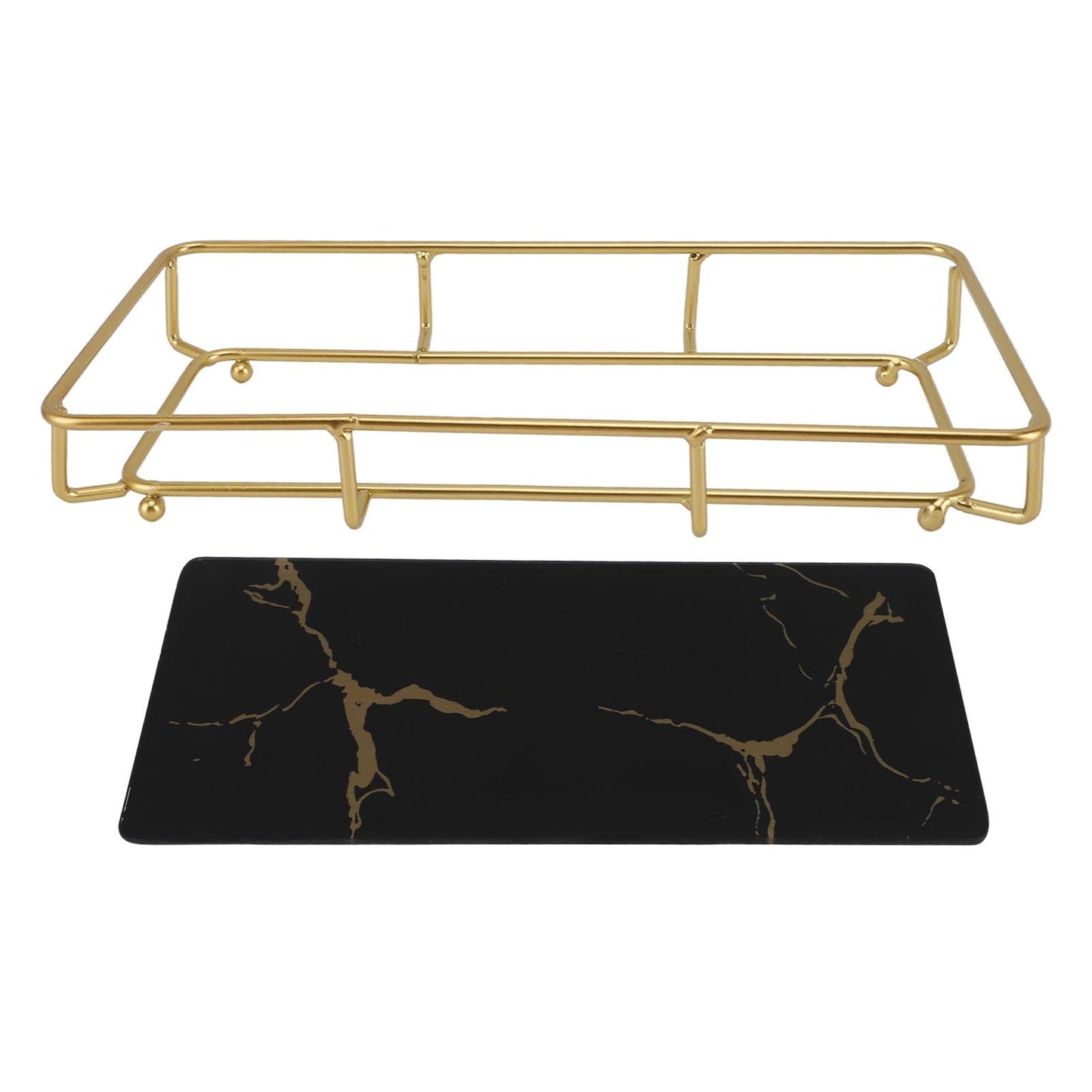Bathroom Vanity Tray Modern Stylish Anti Slip Kitchen Sink Countertop Storage Organizer S Black