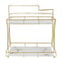 Countertop Storage Rack Double Layer Waterproof Counter Organizer Shelf with Electric Toothbrush Holder for Bathroom White Background Gold Grain