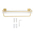 Bathroom Wall Shelf Space Aluminum and Acrylic Rustproof Punch Free Wall Mounted Floating Shelves 40cm Gold