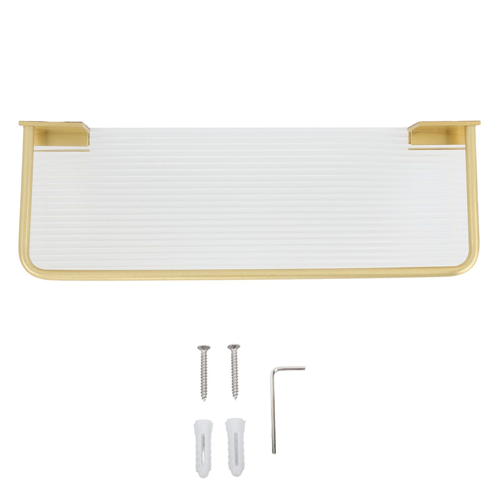 Floating Shelf Space Aluminum Acrylic Wall Mounted Decorative Storage Shelf for Kitchen Bathroom Living Room Bedroom Gold