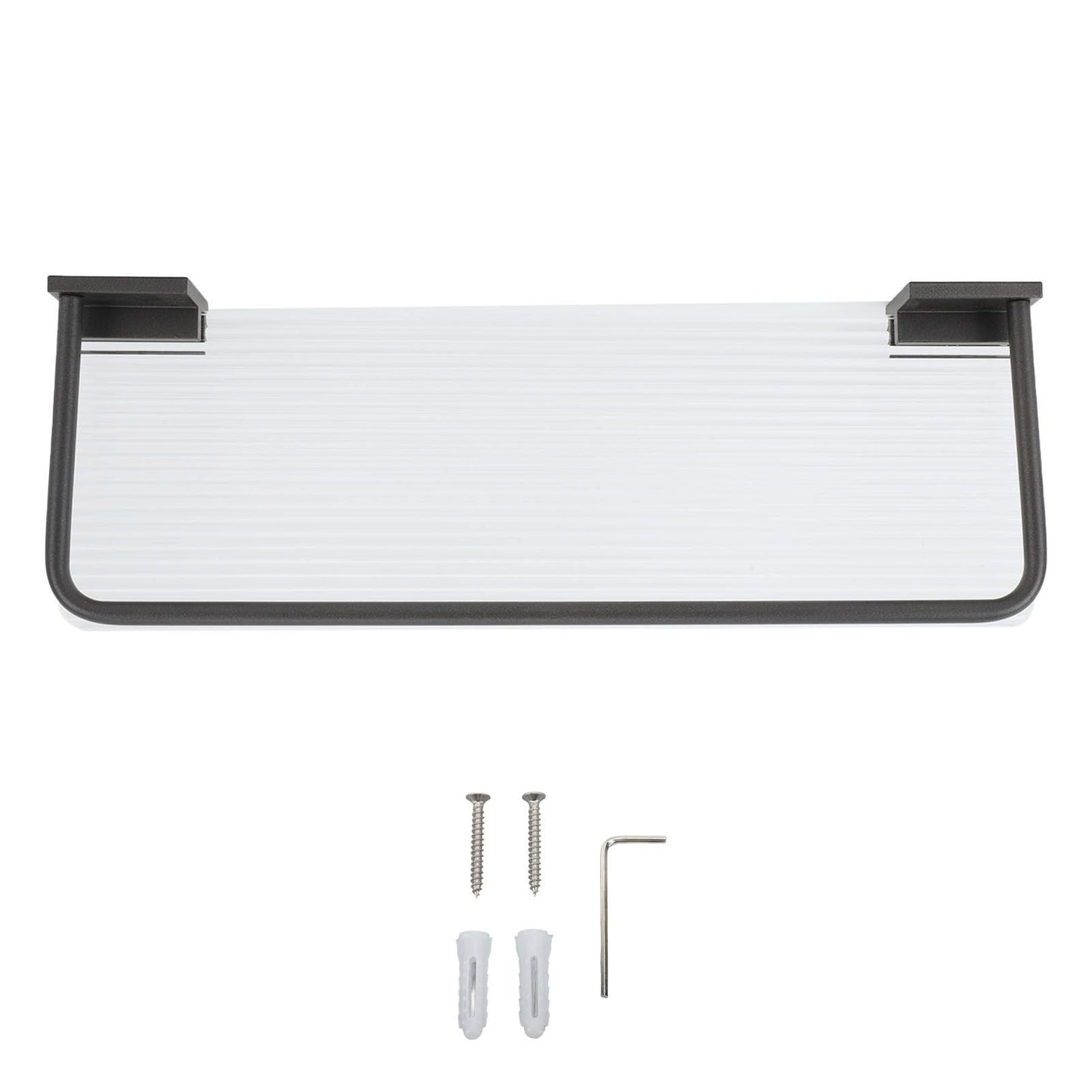 Floating Shelf Space Aluminum Acrylic Wall Mounted Decorative Storage Shelf for Kitchen Bathroom Living Room Bedroom Black