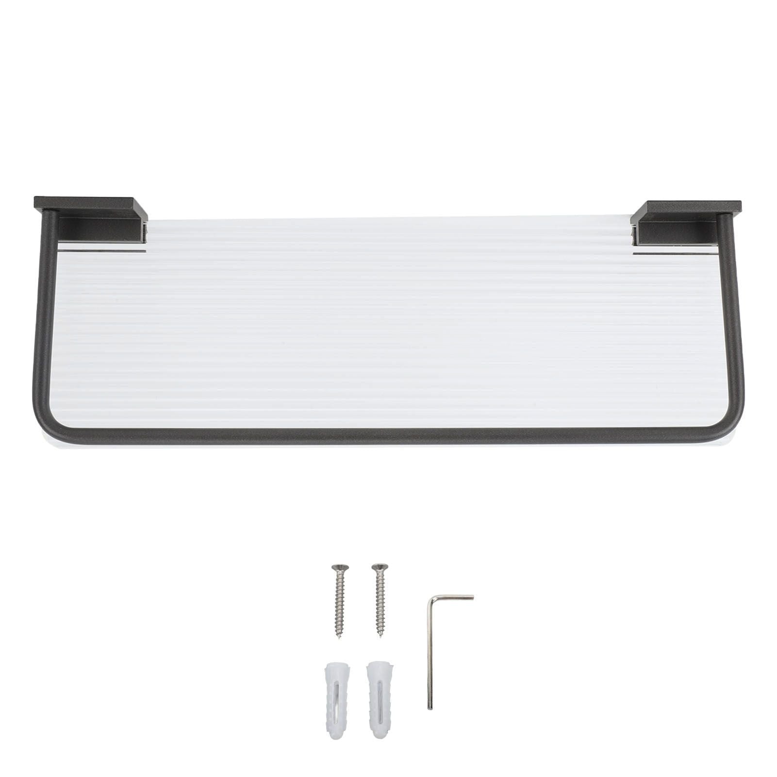 Floating Shelf Space Aluminum Acrylic Wall Mounted Decorative Storage Shelf for Kitchen Bathroom Living Room Bedroom Black