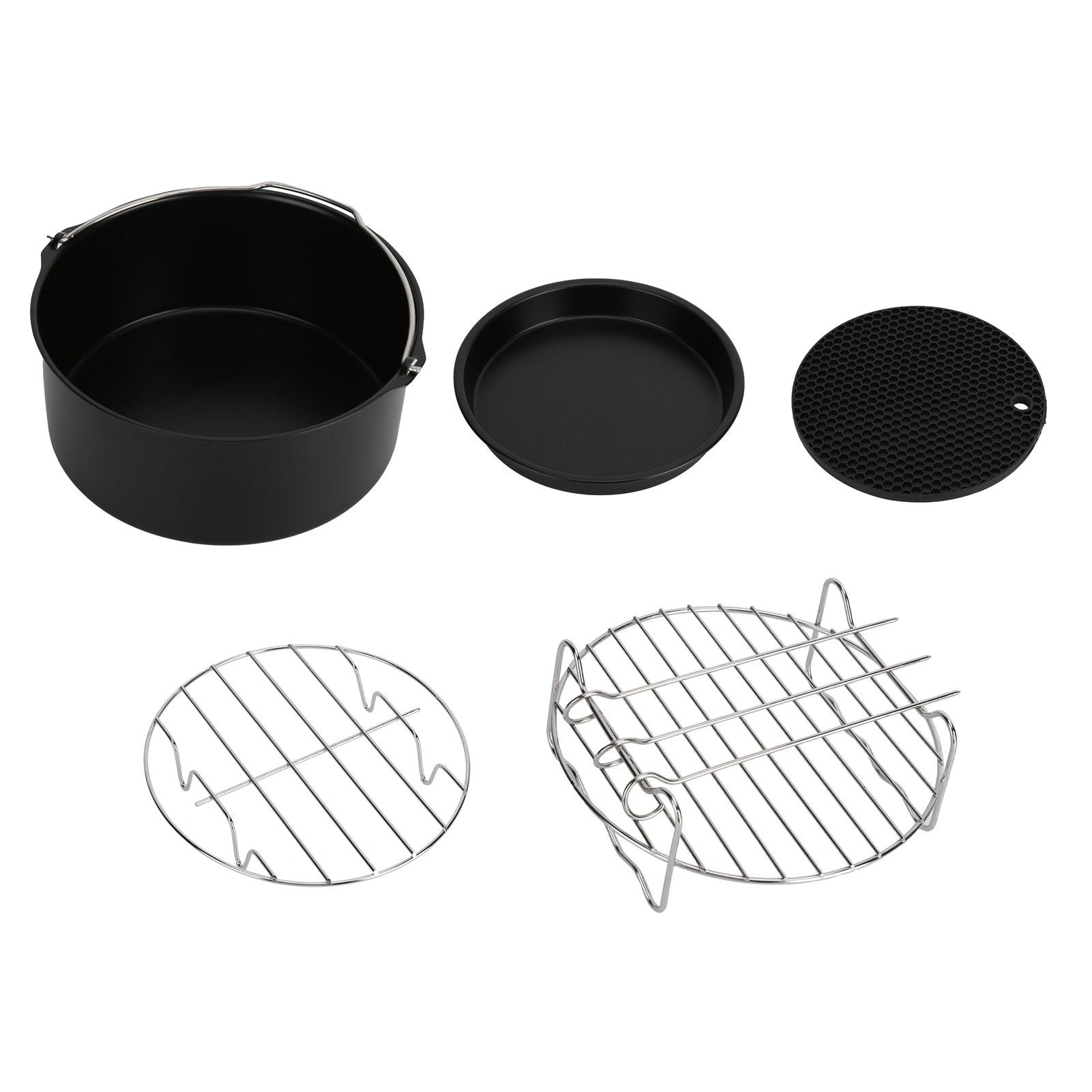 Fryer Accessories Pizza Pan Cake Pan Silicone Pad Skewers Grill Rack Baking Tray for 7in Fryer