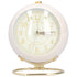 Alarm Clock Silent Non Ticking Metal Paint Power Saving Eye Protection Battery Operated Small Clock with Night LightBeige Gold