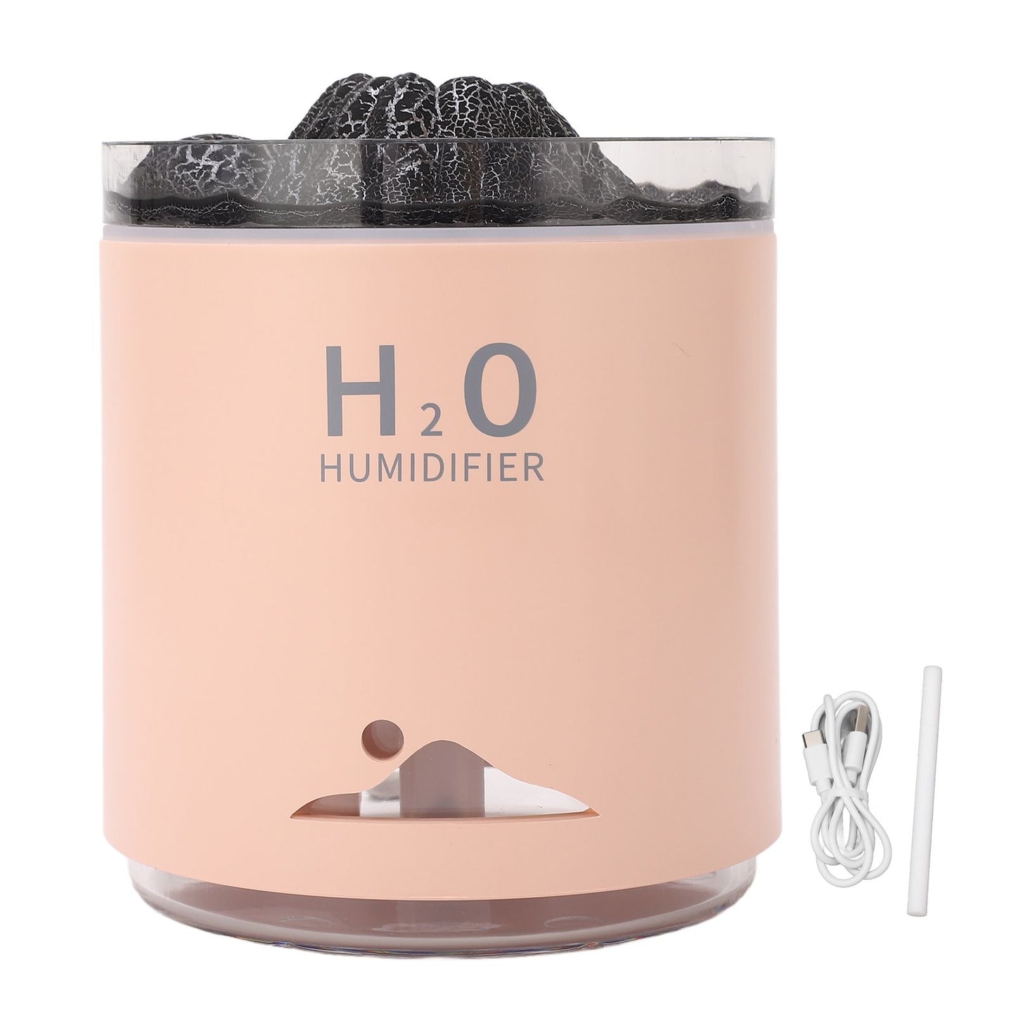 Essential Oil Diffuser Large Capacity Colorful Volcano Appearance Night Light Aromatherapy Oil Humidity Diffuser Pink