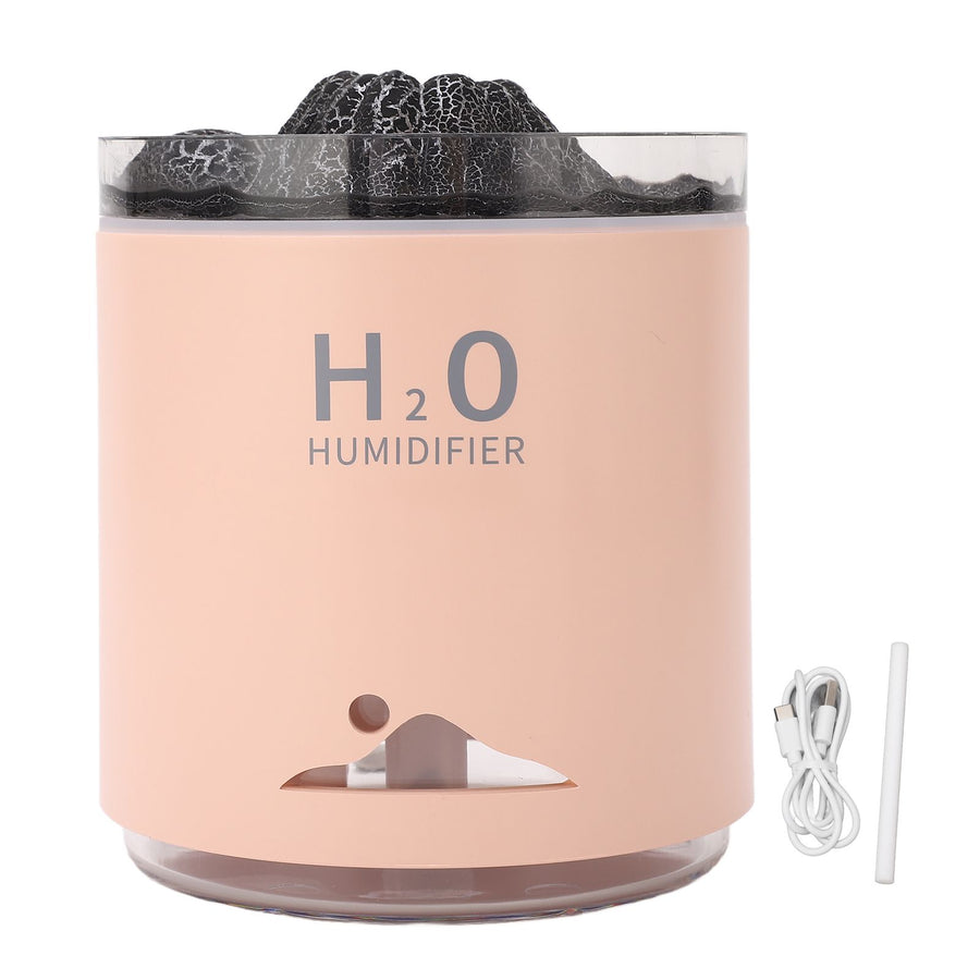 Essential Oil Diffuser Large Capacity Colorful Volcano Appearance Night Light Aromatherapy Oil Humidity Diffuser Pink