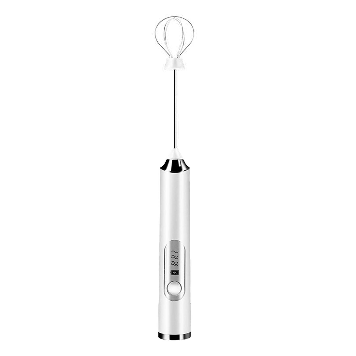 Electric Egg Frother Multifunctional Cordless Handheld Milk Frother for Household Kitchen Baking Coffee White