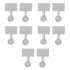 10pcs Sliding Window Security Lock Security Door Stopper Safety Lock Drill Free Install Anti Theft Limit Round Handle Silver