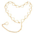 Waist Chain Belt Metal Shiny Rhinestones Golden Love No Allergies All Match Gold Chain Belt for Shorts Suits Shirts Dresses