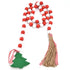 Wood Bead Garland Christmas Tree Tassel Wooden Bead Ornaments for Home Festival Decoration(Red White )