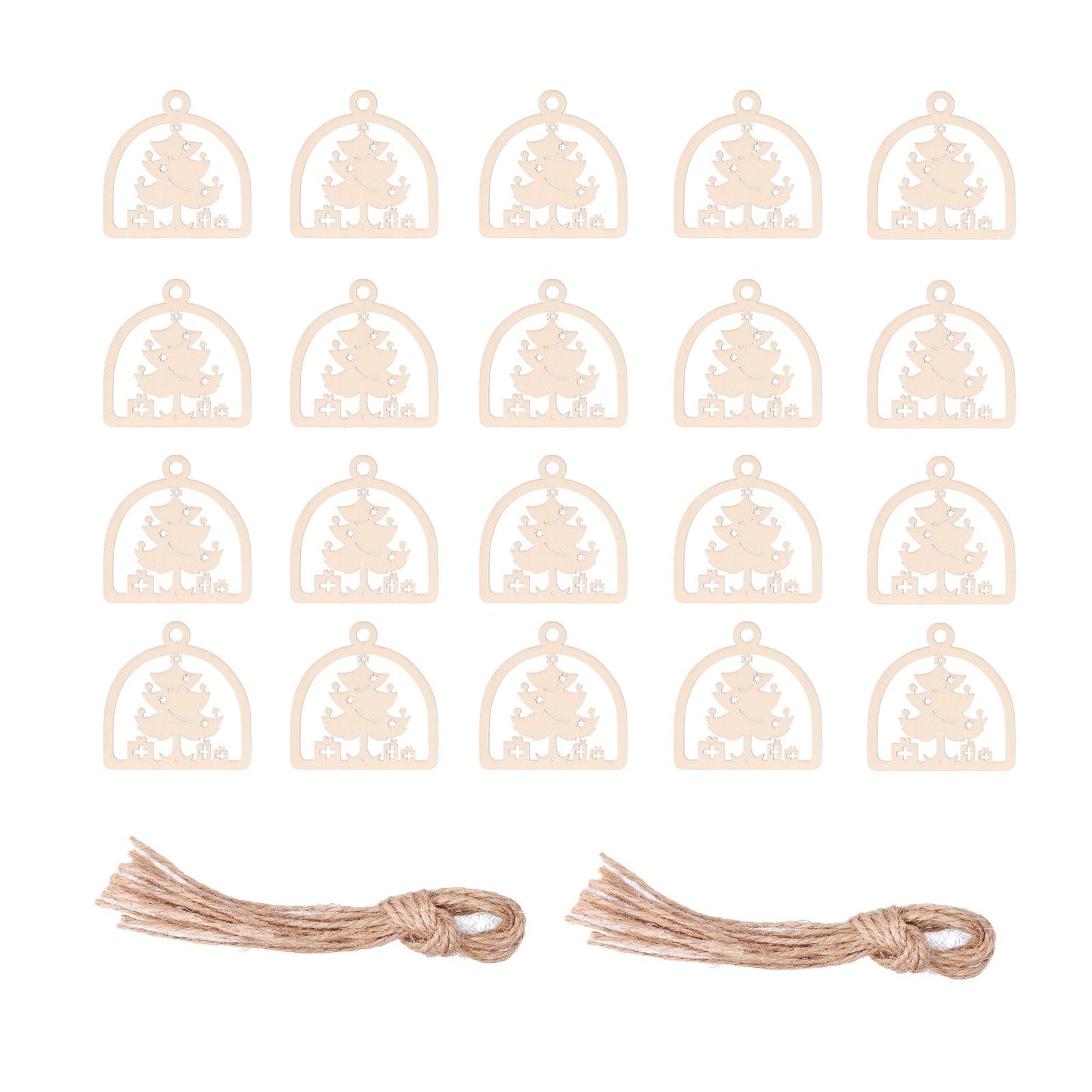 2Set Boxwood Hollow Tree Hanging Ornaments Small Decorative Handcraft for Festival Decoration