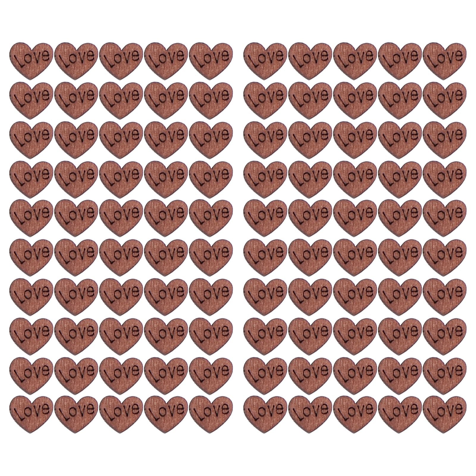 100Pcs/Bag Wooden Heart Decoration Innovative Hand Made DIY Handcraft for Home Weddings