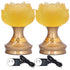 2Set LED Lotus Buddha Lamp Imitated Colored Glaze Prayer Light Home Meditation Buddhist SuppliesAU Plug 100‑240V