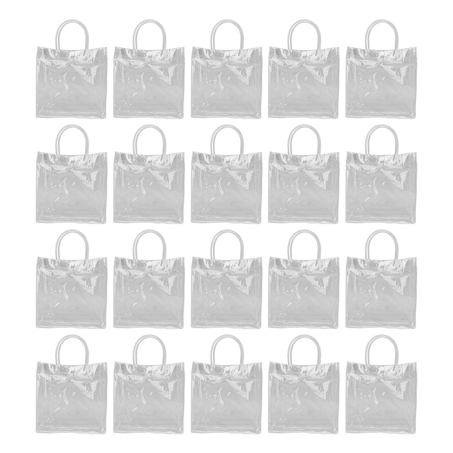 20pcs Transparent Gift Bags Large Capacity Simple Multifunctional 20cmx20cmx8cm PVC Goodie Wrap Bags for Flower Candy