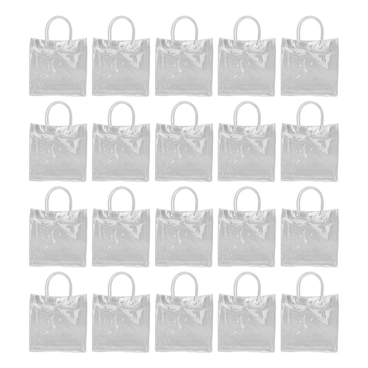 20pcs Transparent Gift Bags Large Capacity Simple Multifunctional 20cmx20cmx8cm PVC Goodie Wrap Bags for Flower Candy
