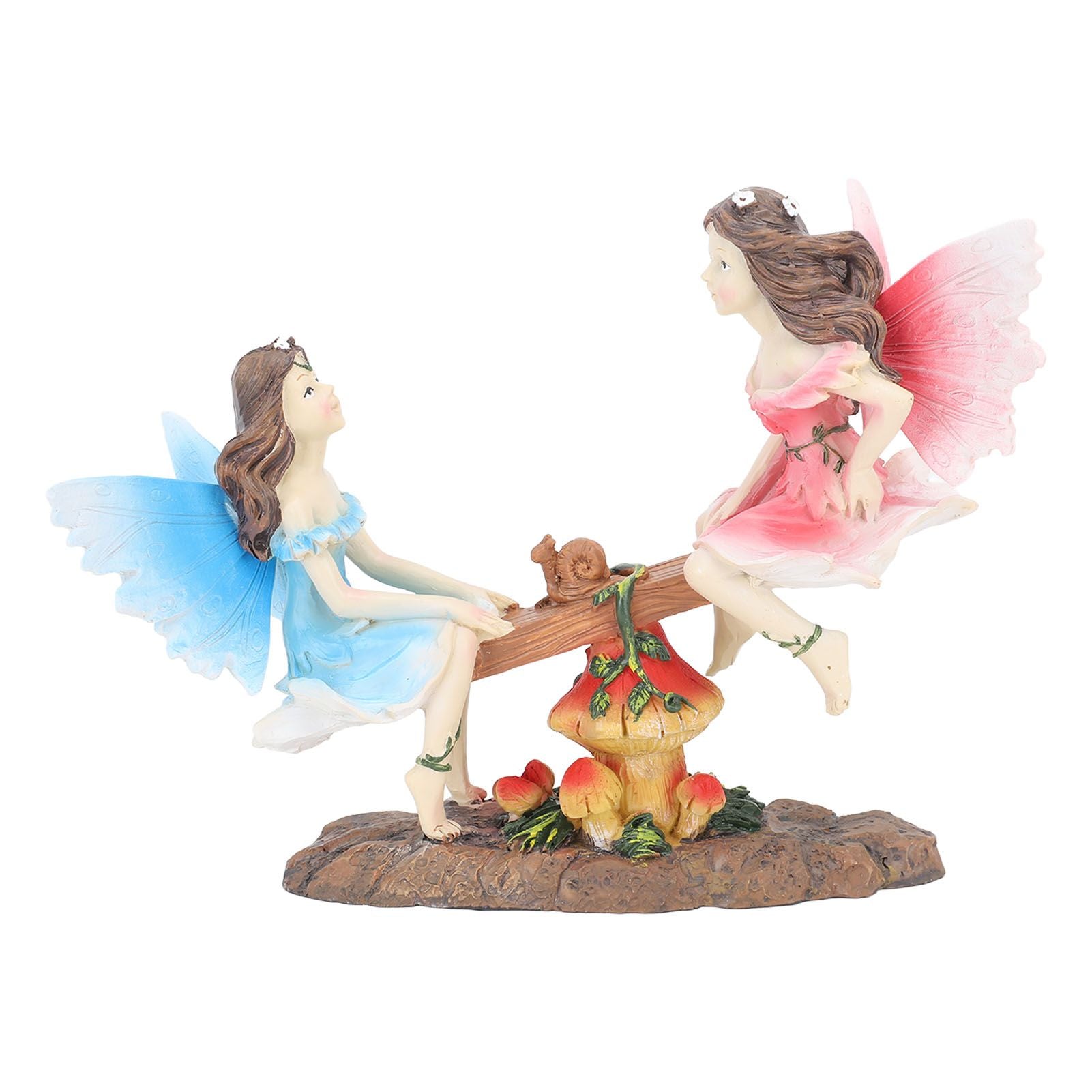 Fairy Statue Ornament Seesaw Figure Resin Realistic Figurine Decoration for Garden Home Living Room Office