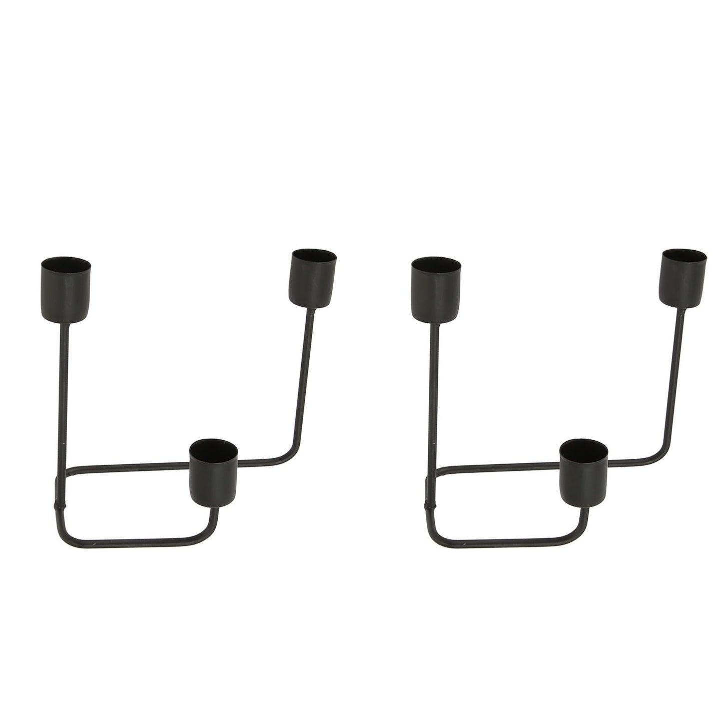 2 Pcs 3 Arm Candle Holder Black Simple Modern Candlestick Holder Decorative Candelabra for Wedding Party