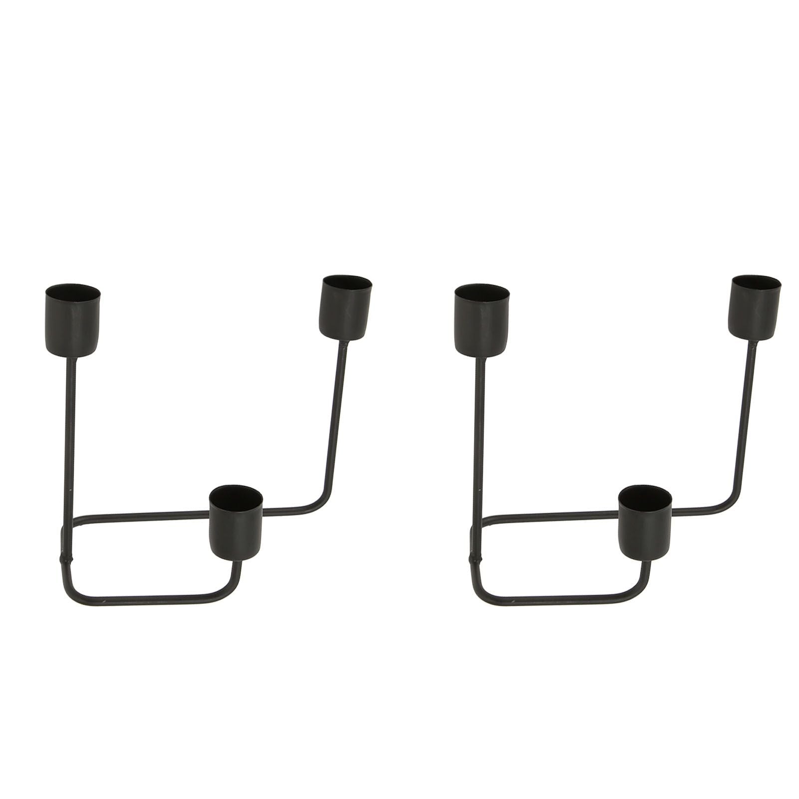 2 Pcs 3 Arm Candle Holder Black Simple Modern Candlestick Holder Decorative Candelabra for Wedding Party