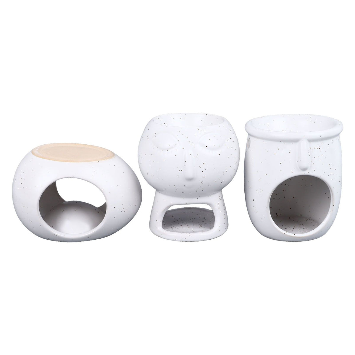 3Pcs Ceramic Tealight Candle Holder Oil Burner Wax Melt Oil Burner for Home Bedroom Decor Christmas Housewarming Gift