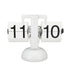 Flip Clock Large Number Battery Powered 304 Stainless Steel Tabletop Retro Flip Clock for Home Office 24 Hours All White