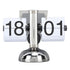 Flip Clock Large Number Battery Powered 304 Stainless Steel Tabletop Retro Flip Clock for Home Office 24 Hours White Page