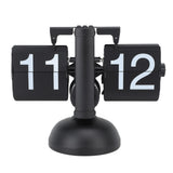 Flip Clock Large Number Battery Powered 304 Stainless Steel Tabletop Retro Flip Clock for Home Office 24 Hours All Black