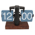 Digital Flip Down Clock Retro Automatic Turning Battery Operated Mechanical Clock for Home Room Office Decoration Blue