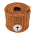 Tissue Box Cover Rattan Cute Bear Brown with Lid Easy Access Round Easy Maintenance Versatile Holder Dispenser for Photo Props
