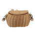 Kids Bike Basket Simple Lid Design Adjustable Strap Light Sturdy Kids Rattan Basket for Cycling School Travel