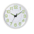 Silent Quartz Clock Plastic Wall Mounted Luminous Quiet for Living Room Bedroom 12in 30cm White Frame