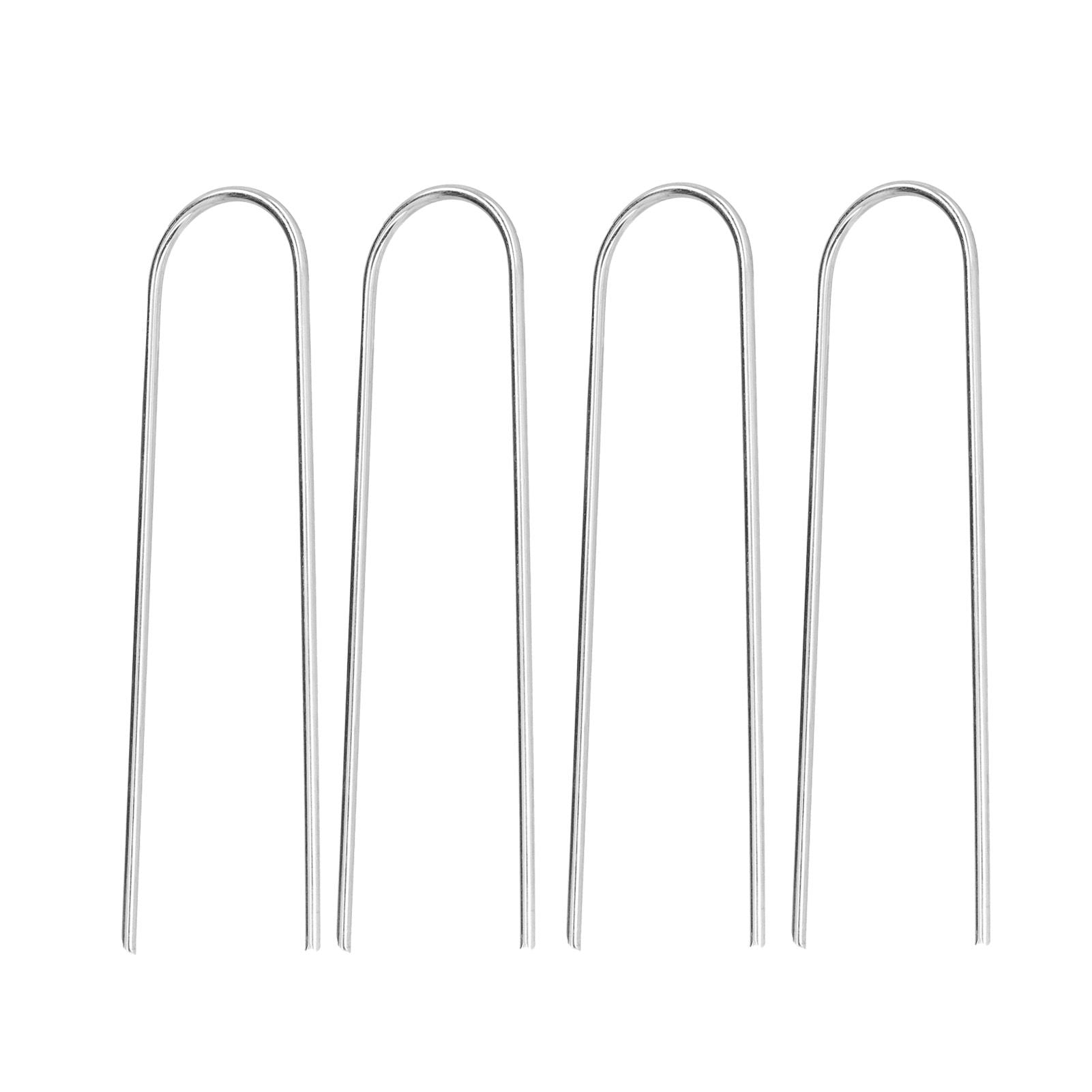 4 Pcs U Shaped Nail Tent Ground Staple High Hardness Stainless Steel Garden Pegs Securing Lawn Supplies