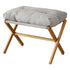 Foot Stool Foldable X Leg Modern Multifunctional Foot Rest with Soft Cushion for Living Room Bedroom Office Gray