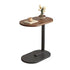 Sofa Side Table Modern Simple Portable for Living Room Bedroom Walnut Color Black Frame