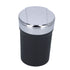 Car Ashtray ABS Portable Cylinder Shape Ash Tray with Blue LED Light for Travel Office
