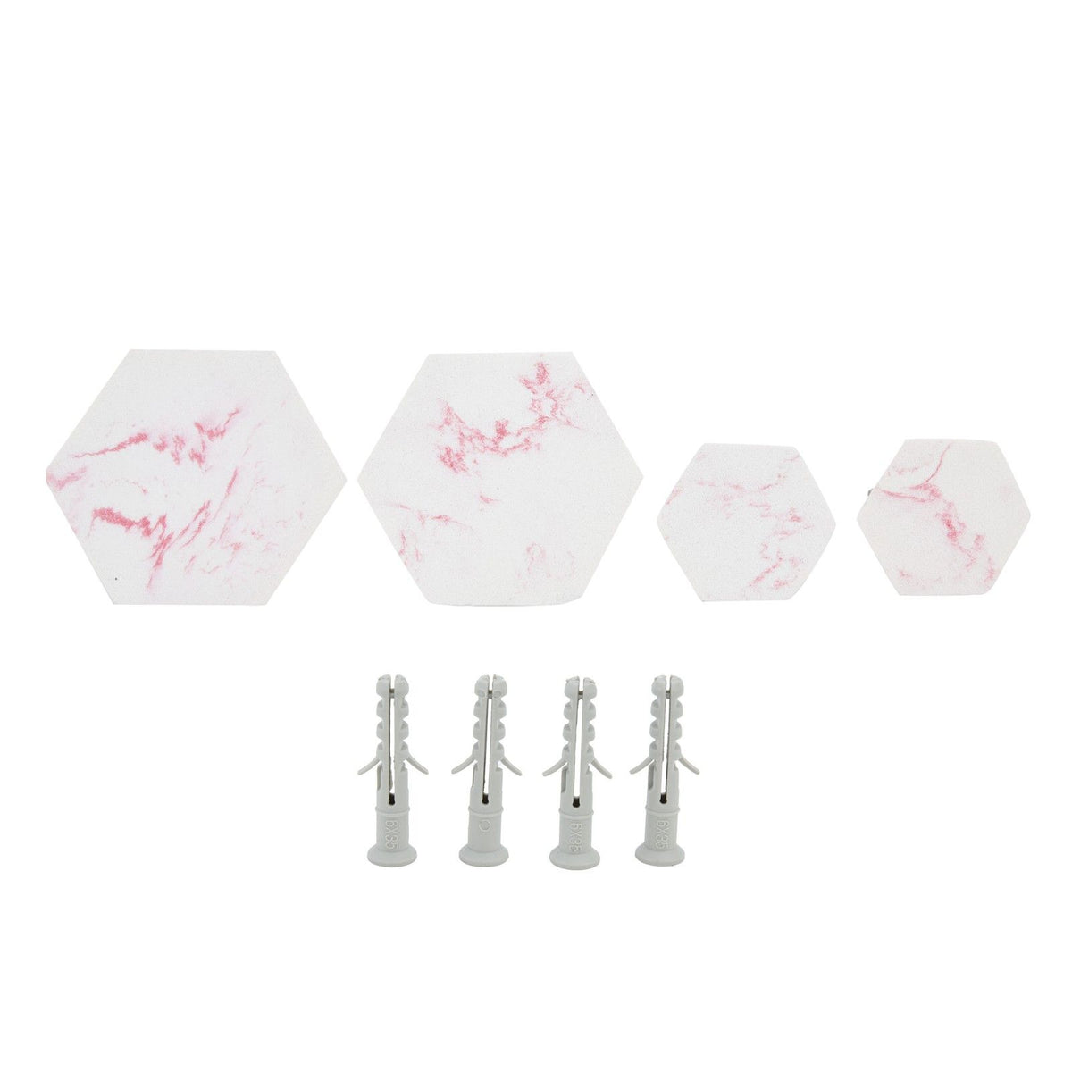 4Pcs Marble Pattern Wall Mounted Hook Hex Shaped Modern Decorative Hook for Bedroom Door Home