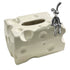 Tissue Box Cover Ceramic Rectangular Stylish Elegant Decorative Napkin Box Holder for Desktop Coffee Table Milky White