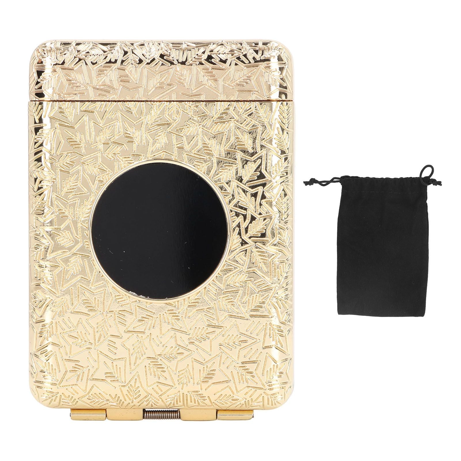 Retro Metal Cigarette Case Box 16 Capacity 3 Open Cigarette Case for Women Men Vintage Relief Pattern Gold